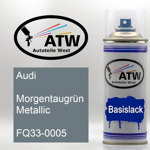 Audi, Morgentaugrün Metallic, FQ33-0005: 400ml Sprühdose, von ATW Autoteile West.